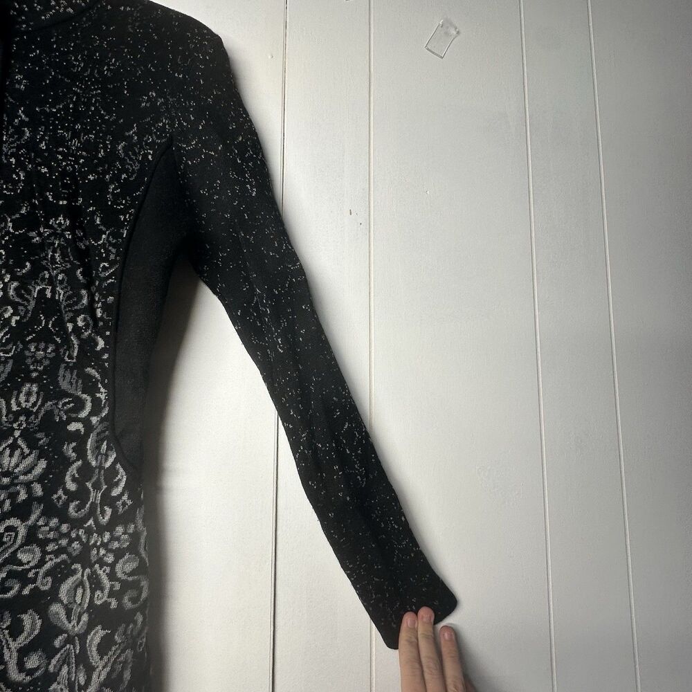 Women’s Icelandic Design 100% Wool Long Coat Jacket Black Gray Button Front S - Picture 11 of 16